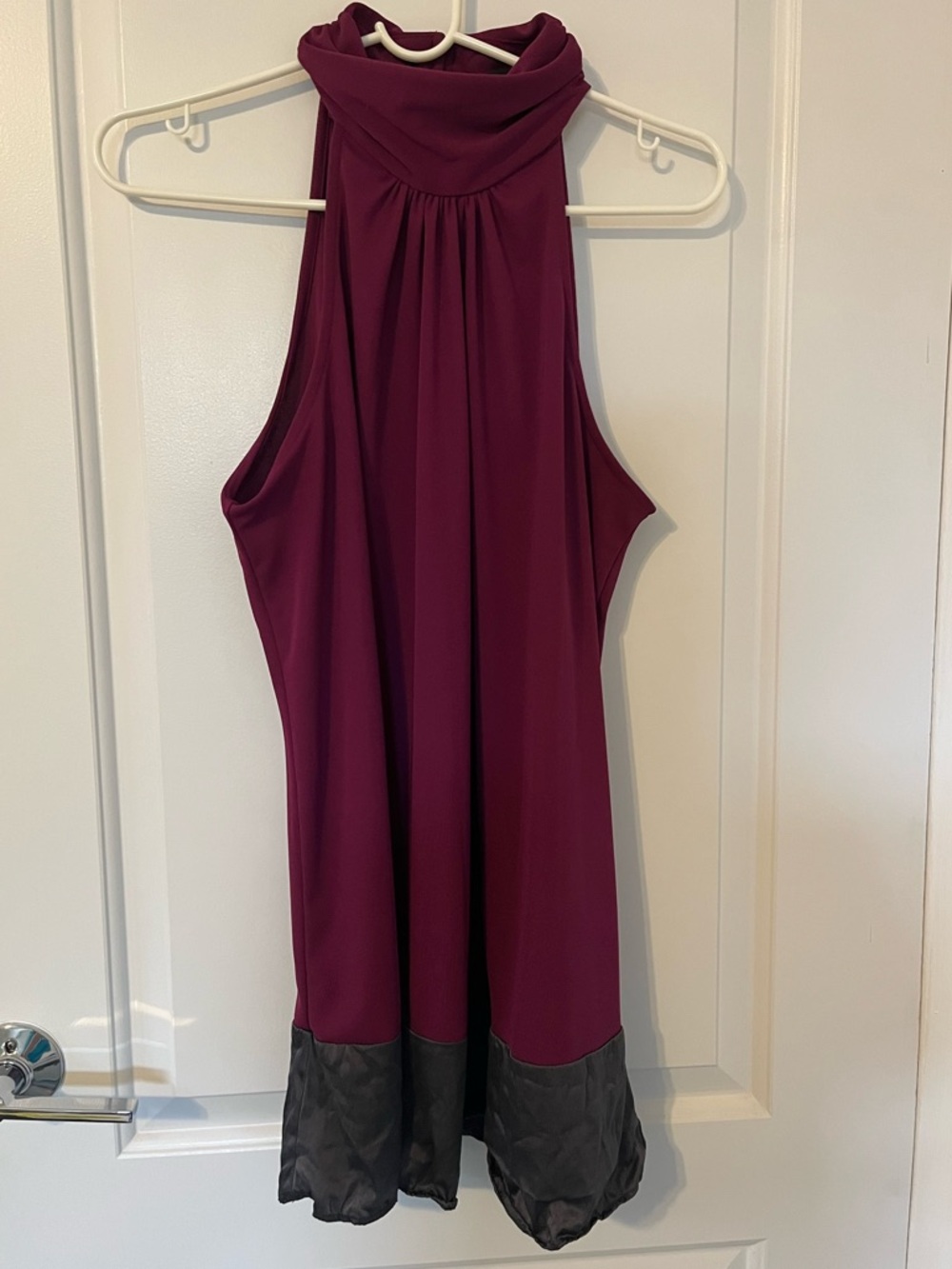 INC International Concepts Blouse in Berry with Black Hem